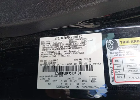 2009 Ford Mustang V6/V6 Premium z USA, uszkodzony, nr VIN 1ZVHT80NX95137108